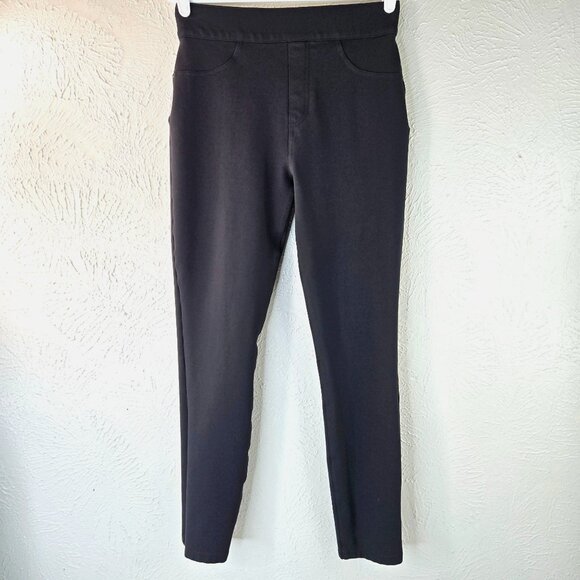Spanx Pull On Legging Pant MEDIUM Black Stretchy Slimming Skinny Crop Dress Pant - Picture 1 of 9